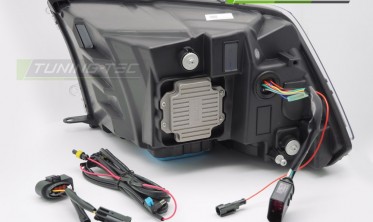 Черные диодные фары передние Dodge Ram 2009-2018 тюнинг оптика full led фото