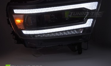 Передні фари full led Dodge Ram 1500 2019-2022 чорна тюнінг оптика фото