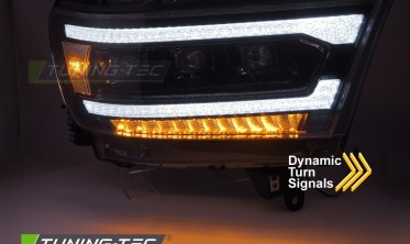Передні фари full led Dodge Ram 1500 2019-2022 чорна тюнінг оптика фото