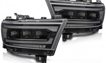 Передние фары full led Dodge Ram 1500 2019-2022 черная тюнинг оптика фото