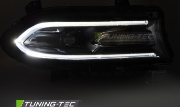 Черные фары передние Dodge Charger 2014-2023 тюнинг оптика фото