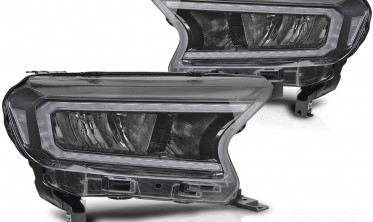 Передние фары full led Ford Ranger 2016-2022 черная тюнинг оптика фото