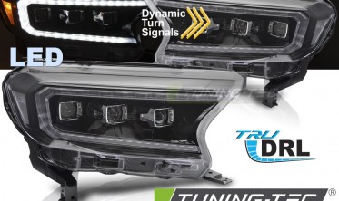 Чорні передні лед фари Ford Ranger 2016-2022 з функцією welcome lights фото