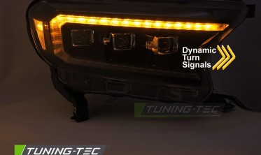 Чорні передні лед фари Ford Ranger 2016-2022 з функцією welcome lights фото