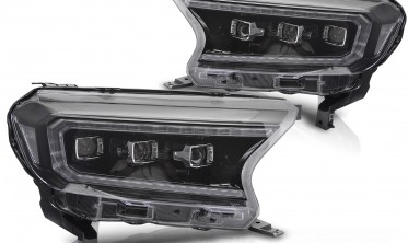 Чорні передні лед фари Ford Ranger 2016-2022 з функцією welcome lights фото
