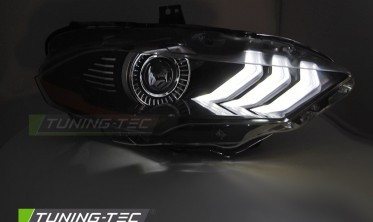 Чорні передні фари full led Ford Mustang 2018-2021 тюнінг оптика фото