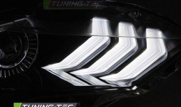 Чорні передні фари full led Ford Mustang 2018-2021 тюнінг оптика фото