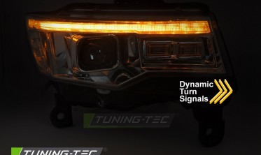 Тюнинговые фары передние Jeep Grand Cherokee WK2 14-21 оптика с диодами фото