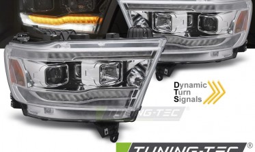 Передние тюнинг фары Dodge RAM 19-22 оптика с диодами фото
