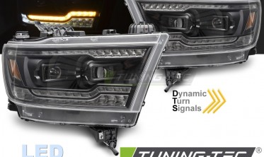 Передние лед фары Dodge RAM 19-22 черная оптика full led фото