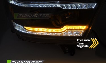 Передние лед фары Dodge RAM 19-22 черная оптика full led фото