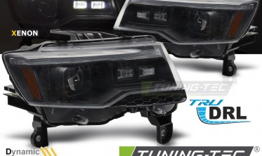 Ксенонові фари передні Jeep Grand Cherokee WK2 чорна тюнінг оптика фото