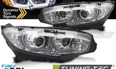 Тюнинг фары передние Honda Civic MK10 оптика с диодами фото