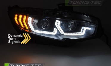Діодні чорні фари передні Honda Civic MK10 оптика тюнінгова фото