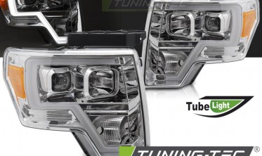 Тюнінг фари передні Ford F150 MK12 2008-2014 оптика tube light фото