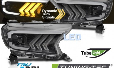 Черные лед фары передние Ford Ranger 16-22 оптика тюнинговая full led фото