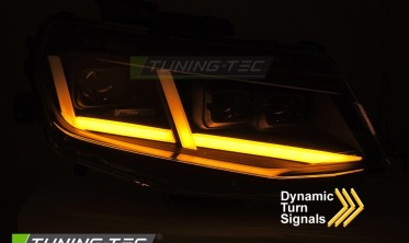 Передние черные фары full led Chevrolet Camaro 2016-2018 тюнинг оптика  фото