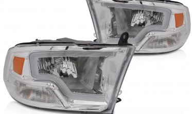 Передние диодные фары Dodge Ram 09-18 оптика тюнинг tube light фото