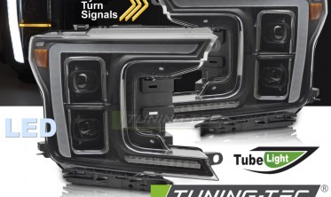 Передние фары full led Ford F150 MK13 2017-2020 черная тюнинг оптика фото