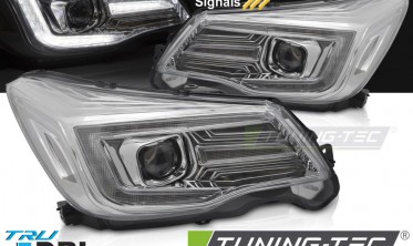 Передние лед фары Subaru Forester 4 13-18 тюнинг оптика с диодами фото