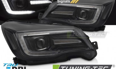 Чорні передні фари Subaru Forester 4 13-18 лед оптика тюнінгова фото
