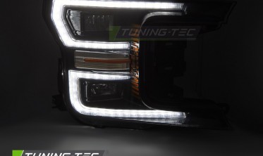 Черные лед фары передние Ford F150 MK13 2017-2020 оптика тюнинговая фото