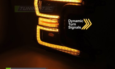 Черные лед фары передние Ford F150 MK13 2017-2020 оптика тюнинговая фото