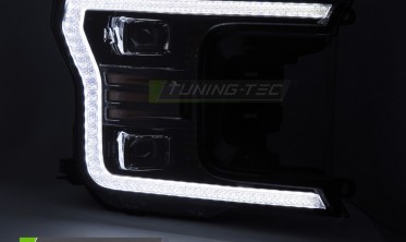 Led фары передние Ford F150 MK13 2017-2020 черная тюнинг оптика фото