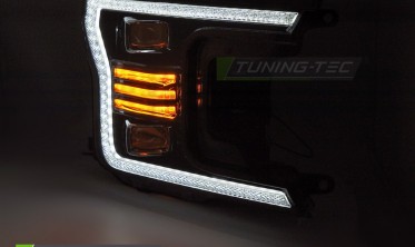 Led фары передние Ford F150 MK13 2017-2020 черная тюнинг оптика фото