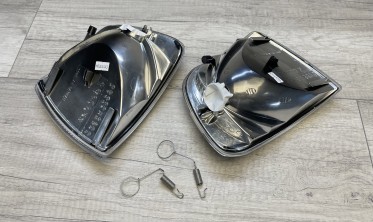 Повороты передние черные VW T4 рестайл, косая фара фото