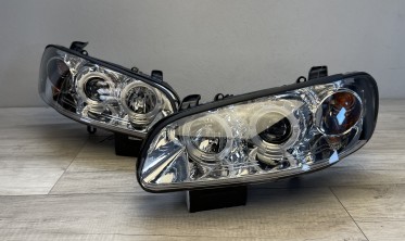 Тюнінгові фари передні Opel Omega B з кільцями Angel eyes фото