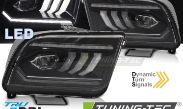 Чорні передні фари full led Ford Mustang 2004-2009 фото