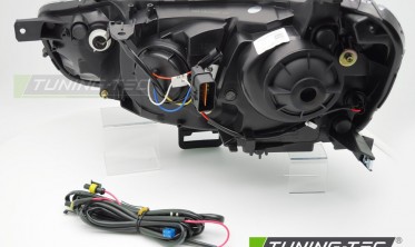 Чорні передні фари Mitsubishi Lancer X MK10 тюнінг оптика фото