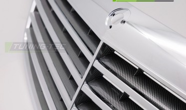 Тюнинговая решетка радиатора Mercedes S W221 хром + карбон фото