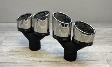 Насадка глушителя двойная овальная Buzzer ZZ2x110L левая фото
