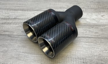 Насадка глушника з карбоном Buzzer подвійна кругла фото