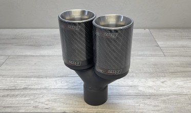 Насадка глушника з карбоном Buzzer подвійна кругла фото