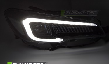 Тюнинг фары передние Subaru WRX 2014-2022 оптика черная full led фото