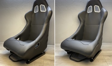 Спортивное сиденье ковш Monza Race plus, черная экокожа фото