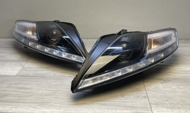 Чорні фари передні Ford Mondeo 4 (2007-2010) з Led поворотами фото