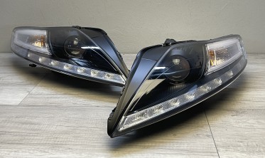 Чорні фари передні Ford Mondeo 4 (2007-2010) з Led поворотами фото
