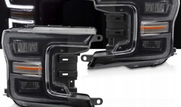 Черные лед фары передние Ford F150 MK13 2017-2020 оптика тюнинговая фото