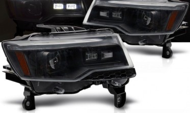 Ксеноновые фары передние Jeep Grand Cherokee WK2 черная тюнинг оптика фото