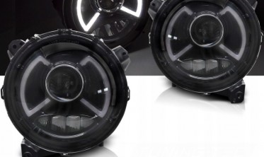 Черные led фары передние Jeep Wrangler JL 18-23 фото