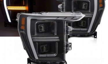 Передние фары диодные Ford F150 MK14 2020-2023 черные фото