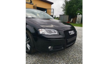 Чорні передні фари tube lights AUDI A3 8P дорестайл фото