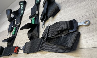 Спортивные ремни безопасности 4 точки, 3 дюйма, стиль Takata черные фото