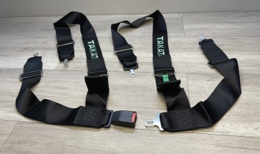 Спортивные ремни безопасности 4 точки, 3 дюйма, стиль Takata черные фото