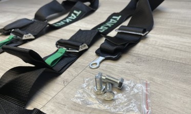 Спортивные ремни безопасности 4 точки, 3 дюйма, стиль Takata черные фото