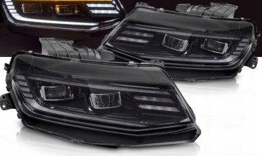 Черные led фары передние Chevrolet Camaro 2016-2018 тюнинг оптика фото